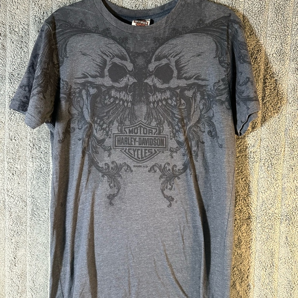 Harley-Davidson Gray Winged Skull Tee